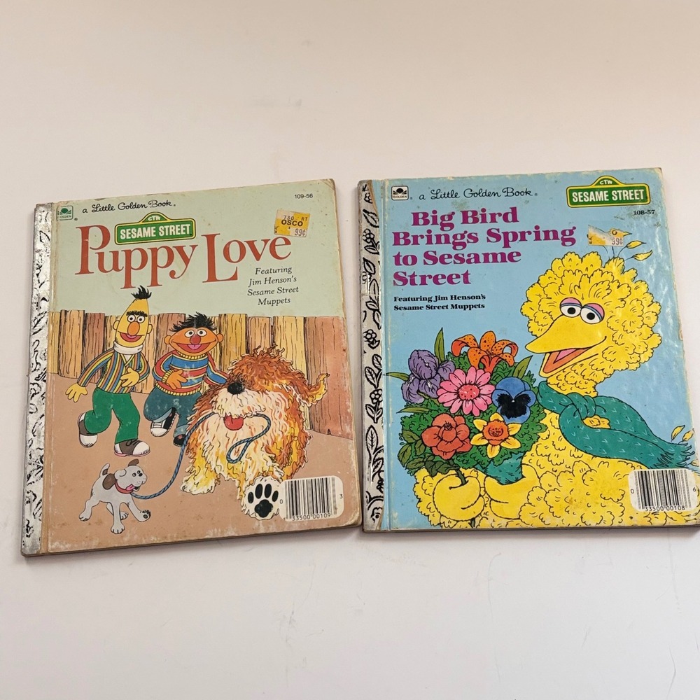 Vintage Little‎ Golden Books Puppy Love Big Bird Brings Spring to Sesame Street